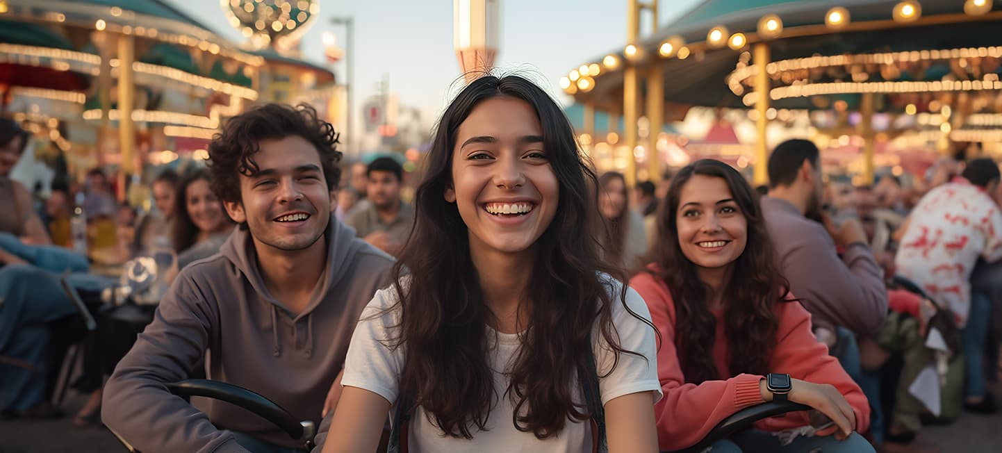 A group of friends walking through the park