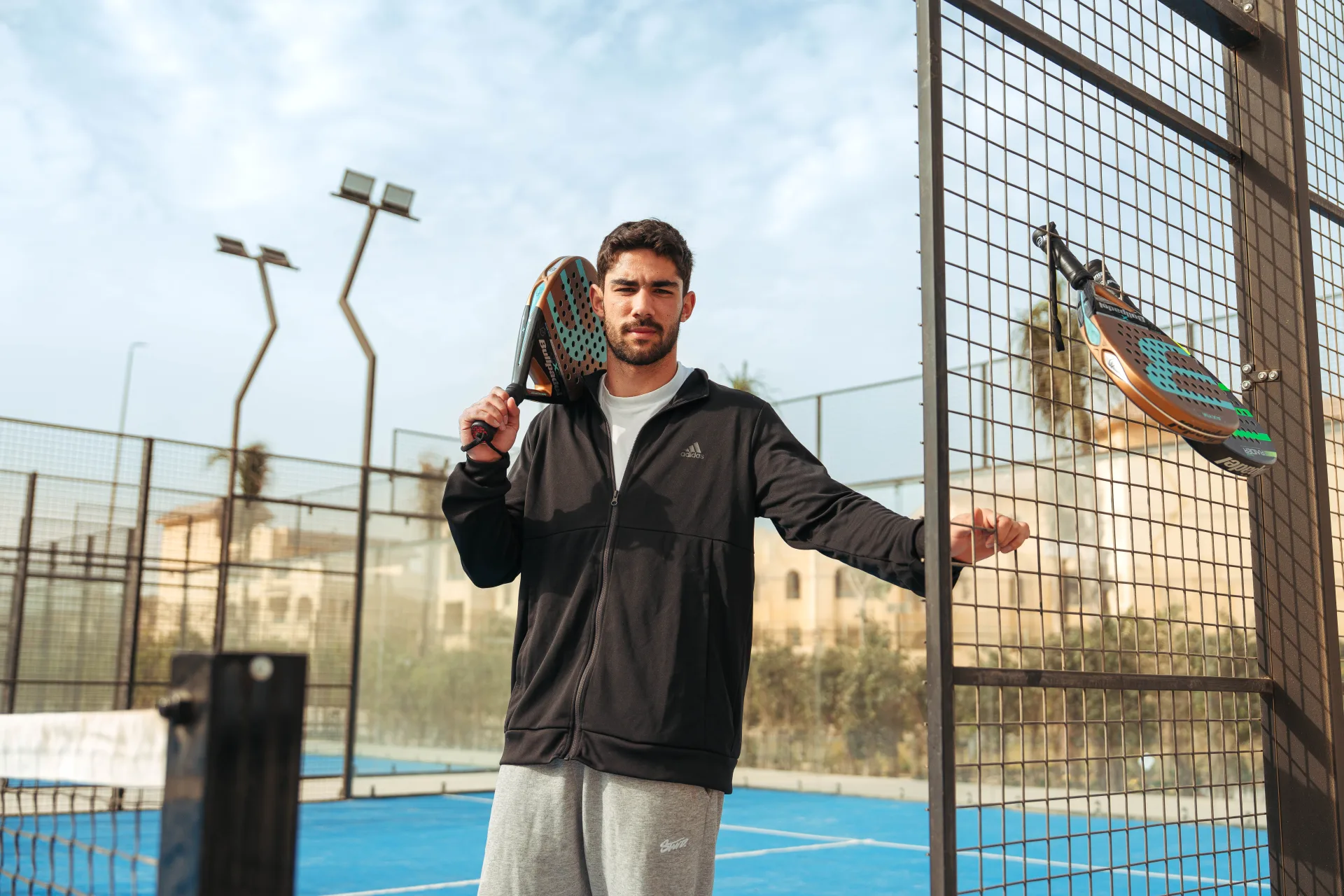 A player on a padel court